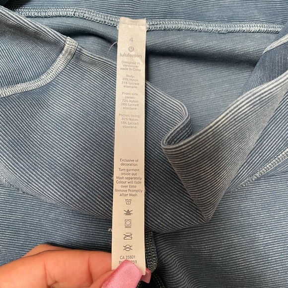 Lululemon Wunder Under HR Tight *Snow Washed Ribbed 28" Washed Night Diver - Picture 9 of 9